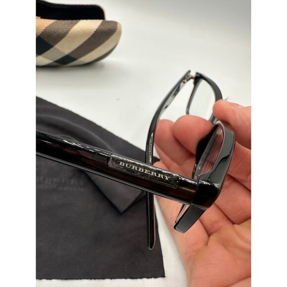 Burberry Eyeglasses Frames B 2086 3001 Black Brown Nova Check Pattern Unisex - Picture 5 of 10